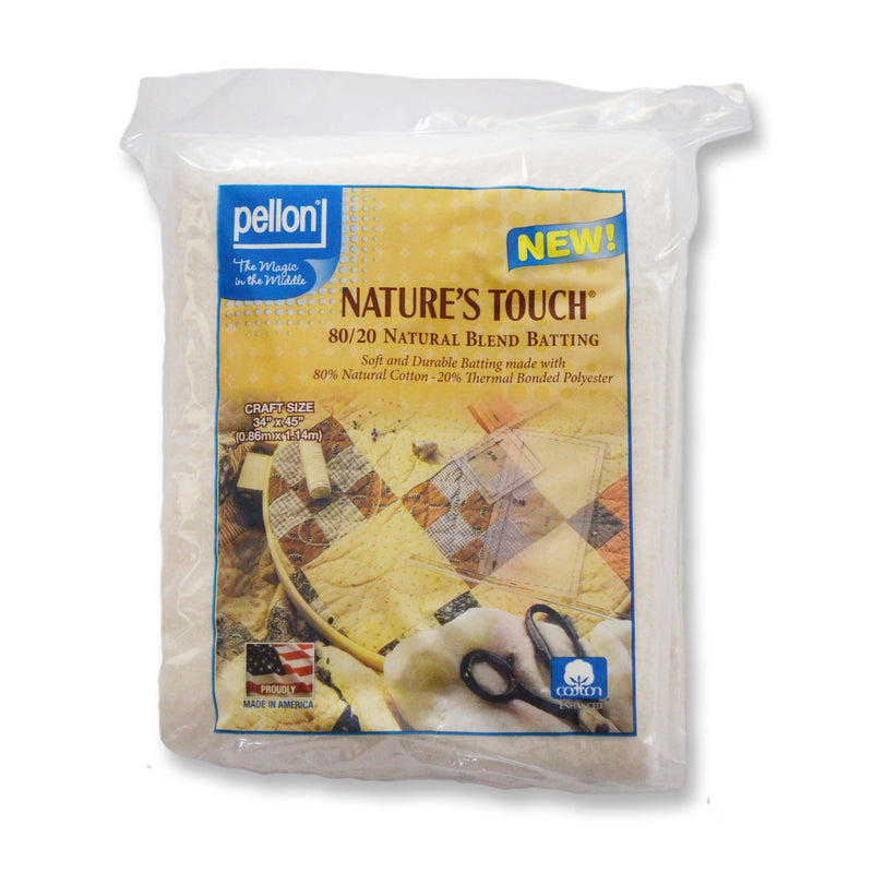 Pellon® 80/20 Cotton/Polyester Batting With Scrim – 34" x 45" Craft Size Package – Natural - Choice FabricsDSE3445PKG