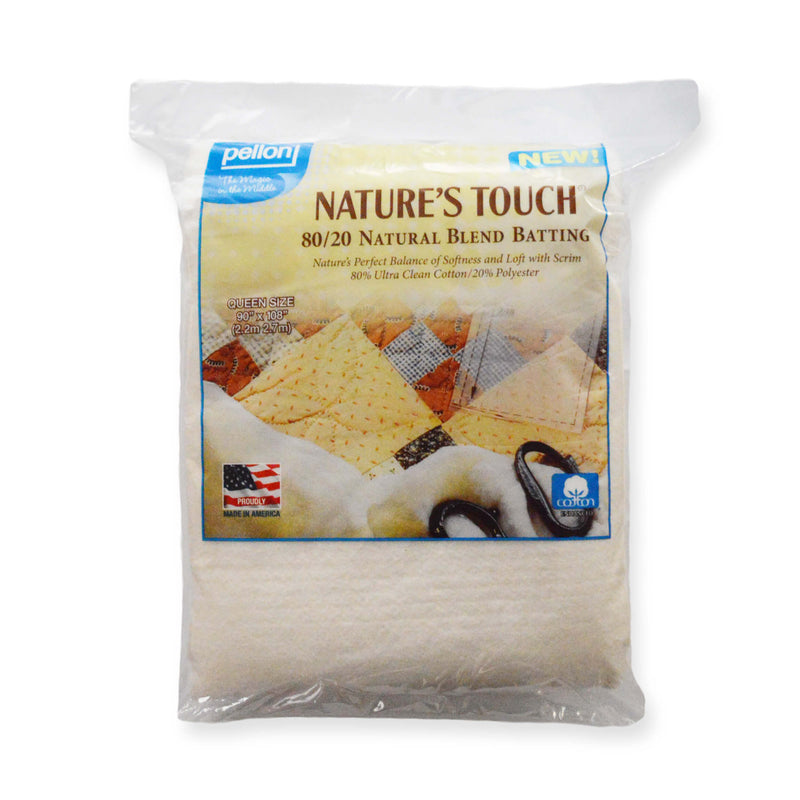 Pellon® 80/20 Cotton/Polyester Batting With Scrim – 90" x 108" Queen Size Package – Natural - Choice FabricsDSE906PKG