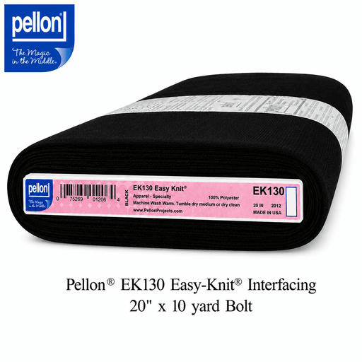 Pellon® EK130 Easy-Knit® Black Interfacing 20" x 10 yard Bolt (Black) - Choice FabricsDSEK130B-2010BOLT