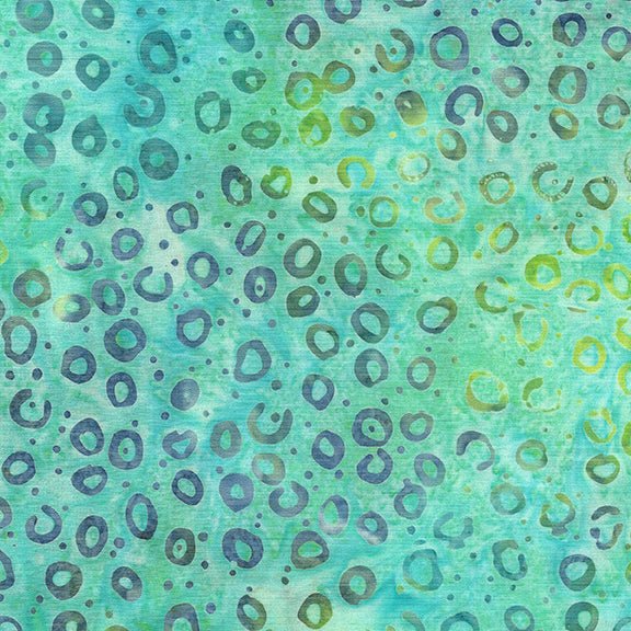 Essence Round and Round-Teal Aqua Batik 44"/45" Fabric Per Yard - Choice Fabrics122441905