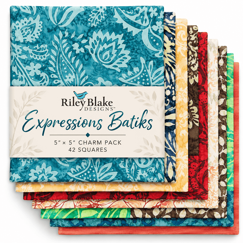 Expressions Batiks by Riley Blake - Charm Pack (42 Squares) - Choice FabricsEXPRESSIONS-5X5-1