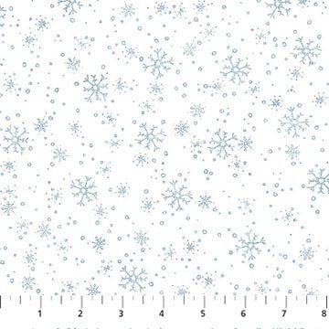 Village Folk White Snowflake 45" Flannel Cotton Fabric per yard - Choice FabricsF28828-10