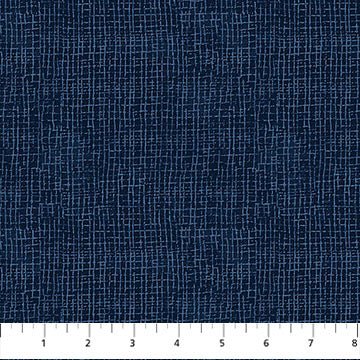Village Folk Navy Grid Texture 45" Flannel Cotton Fabric per yard - Choice FabricsF28829-48