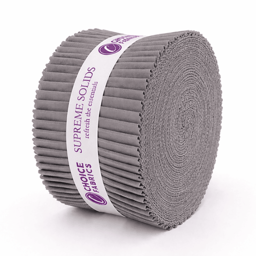 Supreme Solids - 2.5" Roll - Frost Gray (40 Strips) - Choice FabricsFE-62282-007