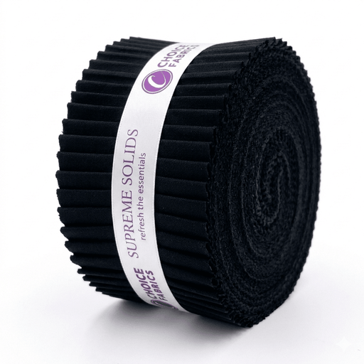 Supreme Solids - 2.5" Roll - Black (40 Strips) - Choice FabricsFE-62282-029