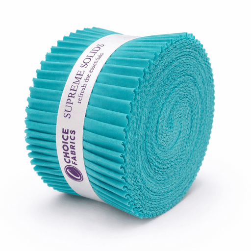 Supreme Solids - 2.5" Roll - Turquoise (40 Strips) - Choice FabricsFE-62282-040