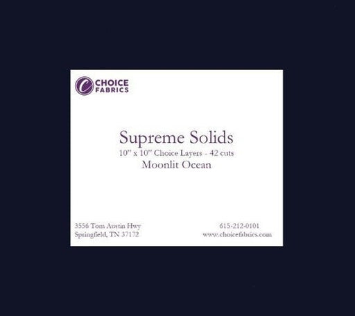 Supreme Solids - 10" Squares - Navy (42 Squares) - Choice FabricsFE-81200-004