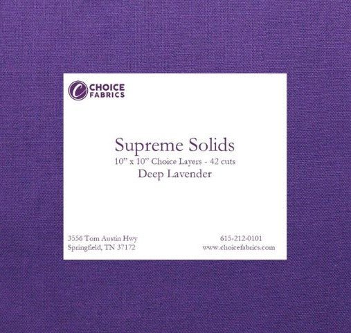 Supreme Solids - 10" Squares - Deep Lavender (42 Squares) - Choice FabricsFE-81200-007
