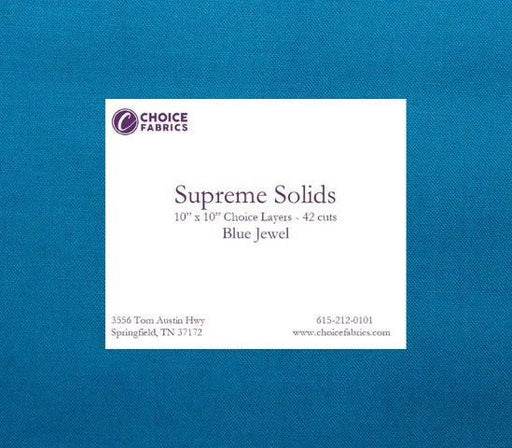 Supreme Solids - 10" Squares - Blue Jewel (42 Squares) - Choice FabricsFE-81200-008