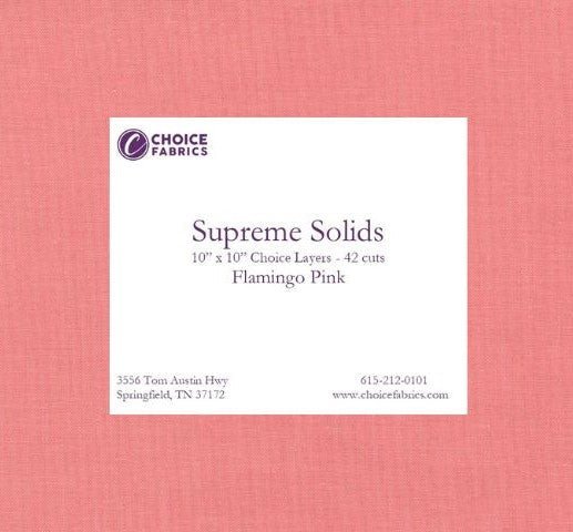 Supreme Solids - 10" Squares - Flamingo Pink (42 Squares) - Choice FabricsFE-81200-022