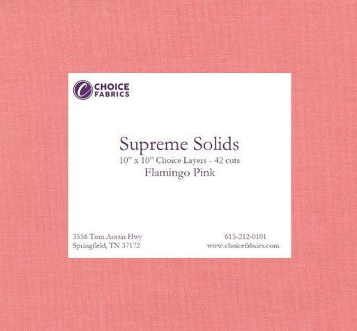 Supreme Solids - 10" Squares - Flamingo Pink (42 Squares) - Choice FabricsFE-81200-022