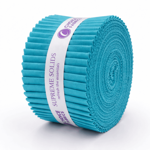 Supreme Solids - 2.5" Roll - Aqua (40 Strips) - Choice FabricsFE-AQUA-099