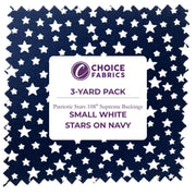 Patriotic Stars 108" Supreme Backings - White Stars on Navy (3-Yard Pack) - Choice FabricsFF-63305-100