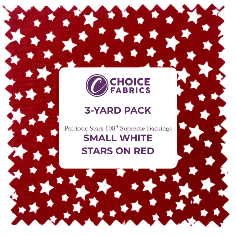 Patriotic Stars 108" Supreme Backings - White Stars on Red (3-Yard Pack)