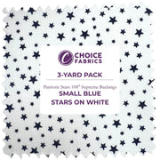 Patriotic Stars 108" Supreme Backings - Navy Stars on White (3-Yard Pack) - Choice FabricsFF-63305-400