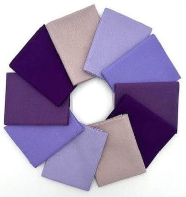 Supreme Solids - Fat Quarter Bundle - 10 pack (Purple Haze) - Choice FabricsFQ-62274-012