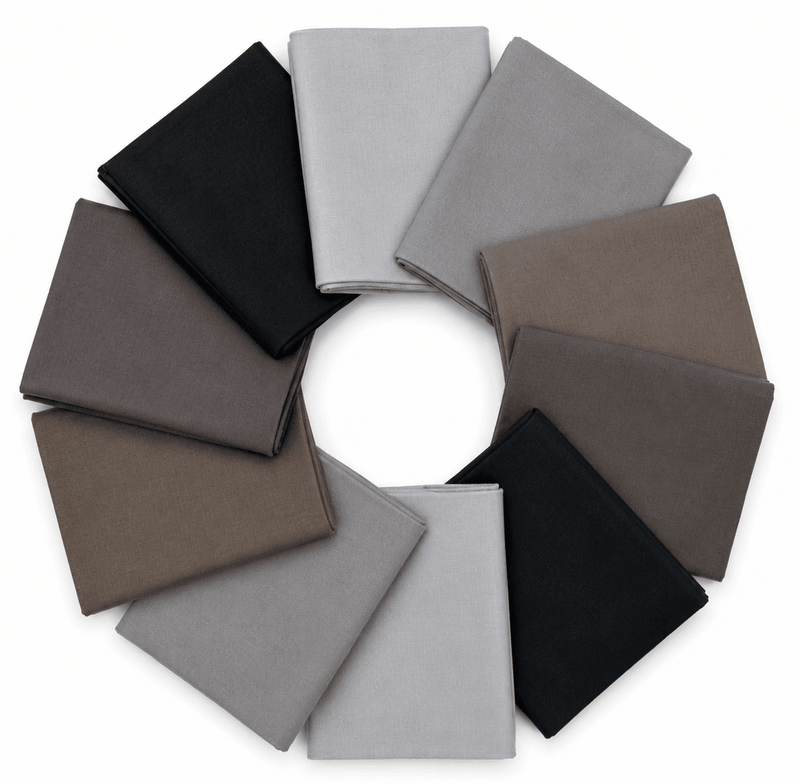Supreme Solids - Fat Quarter Bundle - 10 pack (Shades of Grey) - Choice FabricsFQ-62274-021