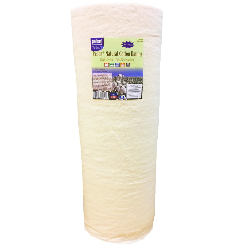 Pellon® Natural Cotton Batting With Scrim 90" x 40 yard Roll - Choice FabricsPDS-DSFGNG9040