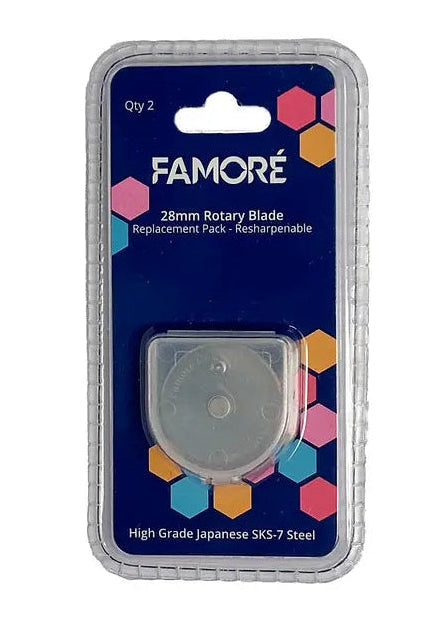 Famoré 28mm Rotary Cutter Replacement Blades - Count 2
