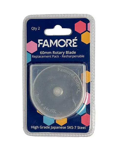 Famoré 60mm Rotary Cutter Replacement Blades - Count 2