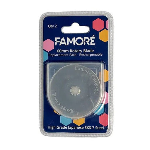 Famoré 60mm Rotary Cutter Replacement Blades - Pack of 2 - Choice Fabrics460RT-2PK