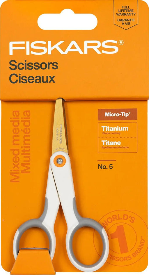 Fiskars Mixed Media No 5 Micro Tip Titanium Scissors 5in - Choice FabricsCDS-1069765