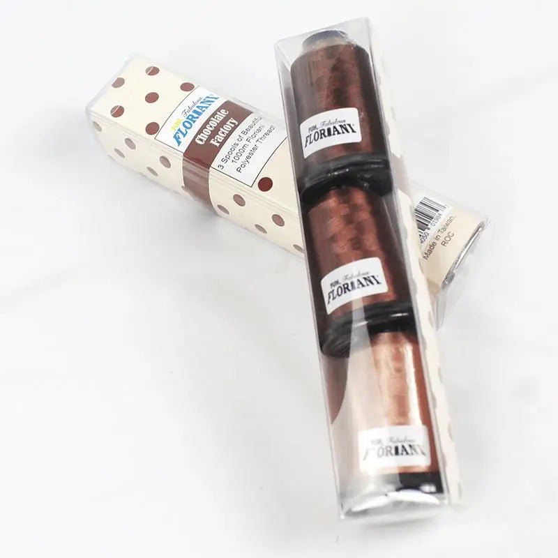 Floriani Thread 3 SPOOL SET - CHOCOLATE FACTORY BROWN - Choice FabricsRNKDS-FSP-3CF