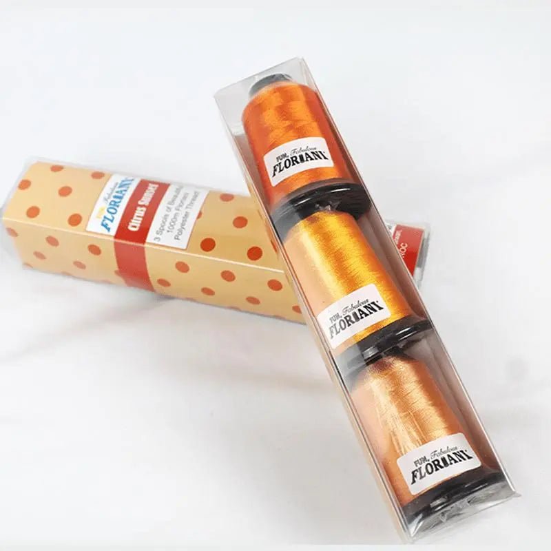 Floriani Thread 3 SPOOL SET - CITRUS SUNSET ORANGE - Choice FabricsRNKDS-FSP-3CS