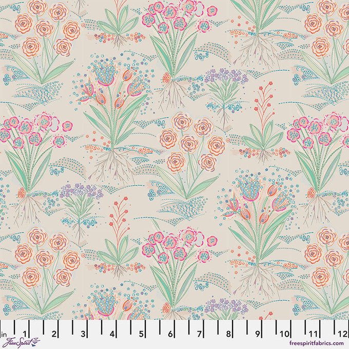 Flourish And Bloom Garden Alabaster 44"/45" Cotton Fabric Per Yard - Choice FabricsPWHP010.ALABASTER