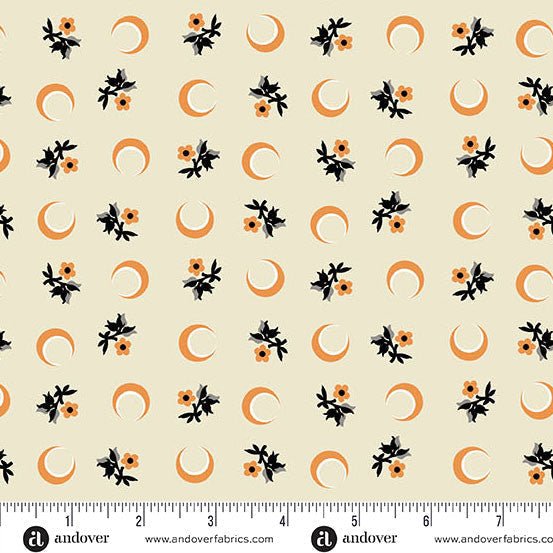 Flower Moon Orange Cream Nightfall 44"/45" Cotton Fabric Per Yard - Choice FabricsA-10204-L