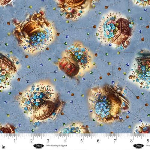 Forget Me Not Slate Cotton 44"/45" Fabric Per Yard - Choice Fabrics4284-70