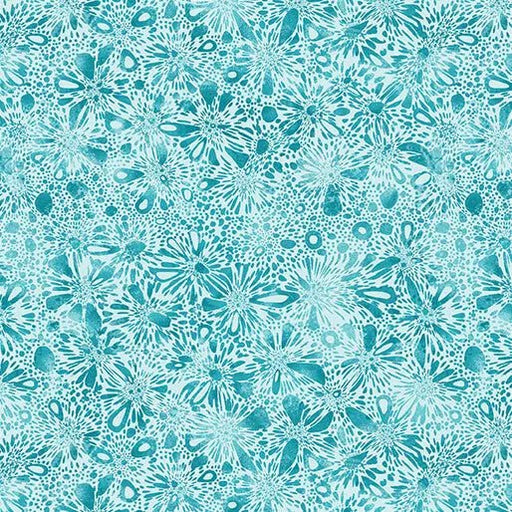 Go with the Flow Burst Medium Turquoise Cotton 44"/45" Fabric Per Yard - Choice Fabrics16745-83
