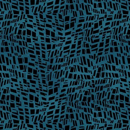 Go with the Flow Mosaic Shards Dark Teal Cotton 44"/45" Fabric Per Yard - Choice Fabrics16744-85