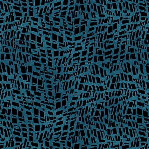 Go with the Flow Mosaic Shards Dark Teal Cotton 44"/45" Fabric Per Yard - Choice Fabrics16744-85