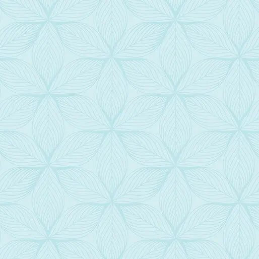 Go with the Flow Star Leaves Light Turquoise Cotton 44"/45" Fabric Per Yard - Choice Fabrics16747-04