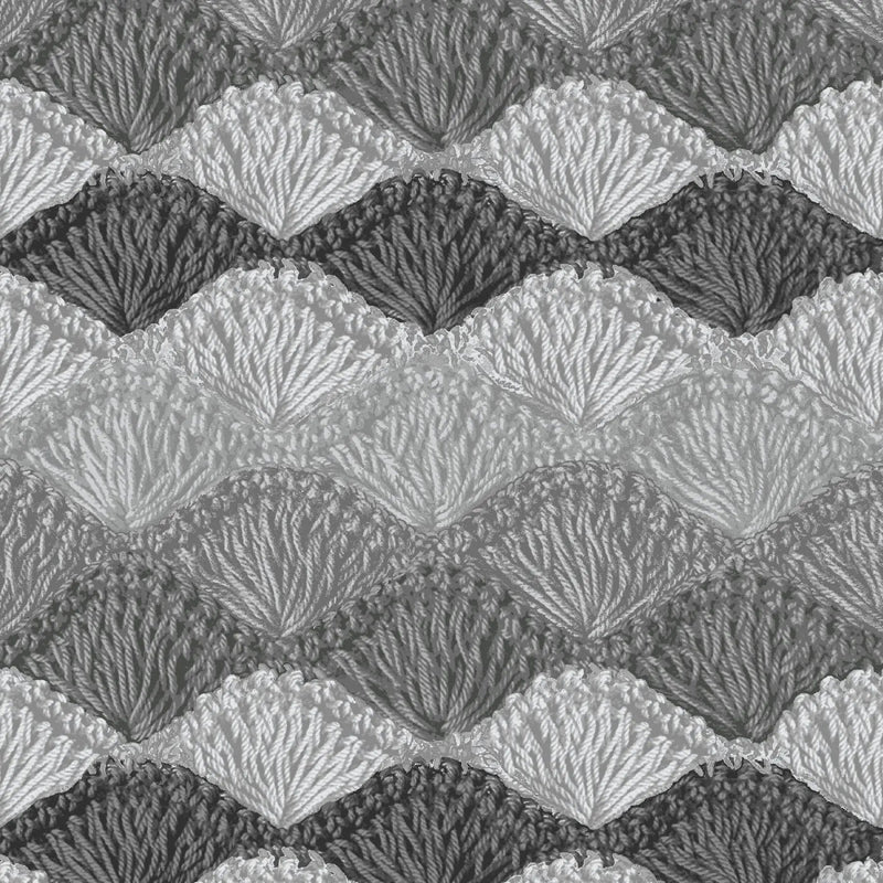 Gray Crochet Charcoal Shell Stitch Cotton Wideback Fabric Per Yard - Choice Fabrics1937-19