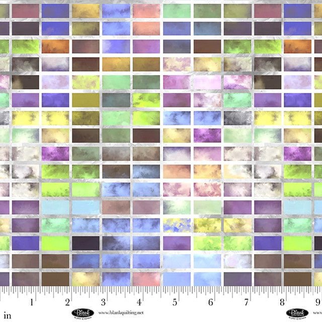Gray Window Blocks Metro Mirage Cotton 44"/45" Fabric Per Yard - Choice FabricsMETROMIRAGE-B-4150-90