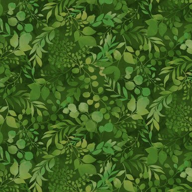 Green Fern & Foliage Blissful Blooms Cotton 43"/44" Fabric Per Yard - Choice FabricsHEG-3570-66