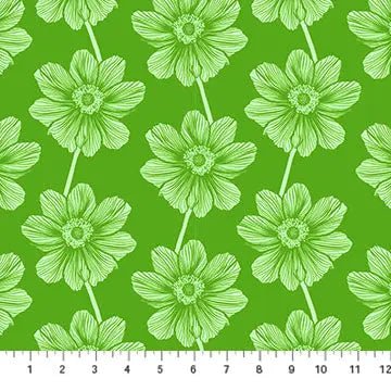 Green Floral Indelible by Anna Maria for Northcott Cotton 44"/45" Fabric Per Yard - Choice FabricsAMT1000-72C