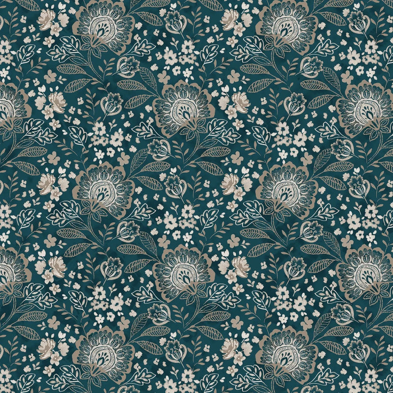 Green Jacobean Allover Elizabeth Wideback Fabric Per Yard - Choice FabricsPNBELIZ-5112-DT
