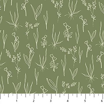 Green Line Floral Flourish Cotton 44"/45" Fabric Per Yard - Choice Fabrics91179-75