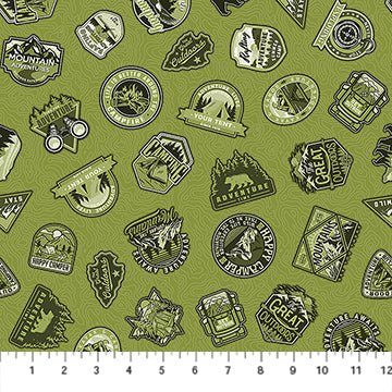 Green Monochromatic Patches Camping Therapy Cotton 44"/45" Fabric Per Yard - Choice Fabrics10627-71