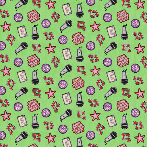 Green Patch Perfect Music Cotton 43"/44" Fabric Per Yard - Choice Fabrics120-26125