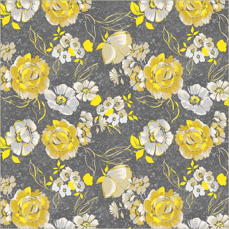 Grey Verona Fiori Cotton 44/45 Fabric Per Yard - Choice Fabrics54908-2