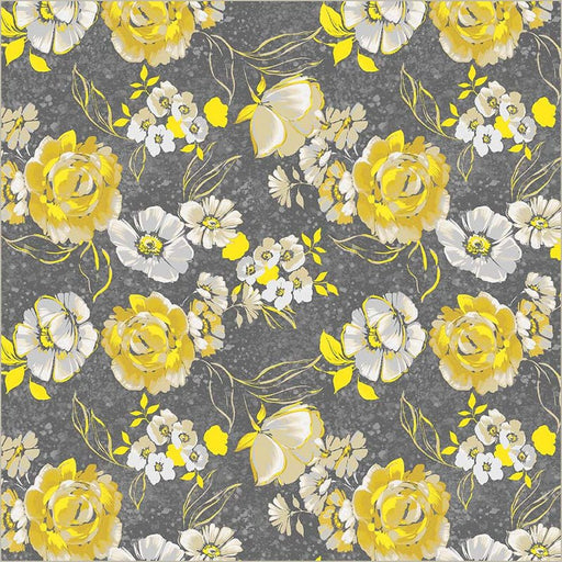 Grey Verona Fiori Cotton 44/45 Fabric Per Yard - Choice Fabrics54908-2