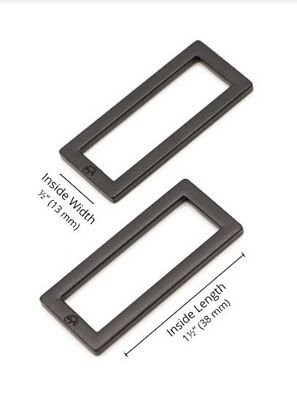 Rectangle Ring, 1.5", Black Metal, 2 Pieces - Choice FabricsHAR15RRBMTWO