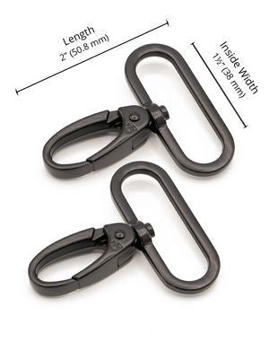 Swivel Hook, 1.5", Black Metal, 2 Pieces - Choice FabricsHAR15SWBMTWO
