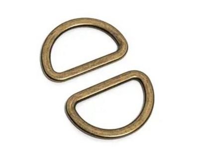 D-Ring, 1", Antique Brass, 2 Pieces - Choice FabricsHAR1DRABTWO