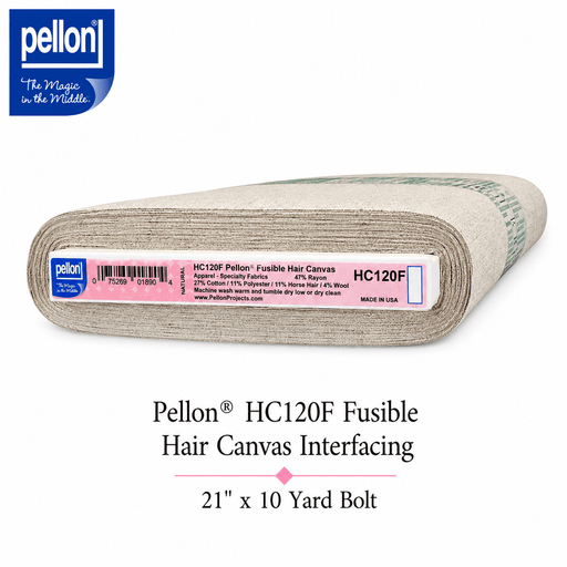 Pellon® HC120F Fusible Hair Canvas Interfacing – 21" x 10 Yard Bolt – Natural - Choice FabricsDSHC120F-2110BOLT