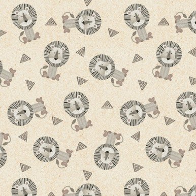 Jungle Romp Tossed Lions Cream 43"/44" Fabric Per Yard - Choice FabricsHEG-2105-44